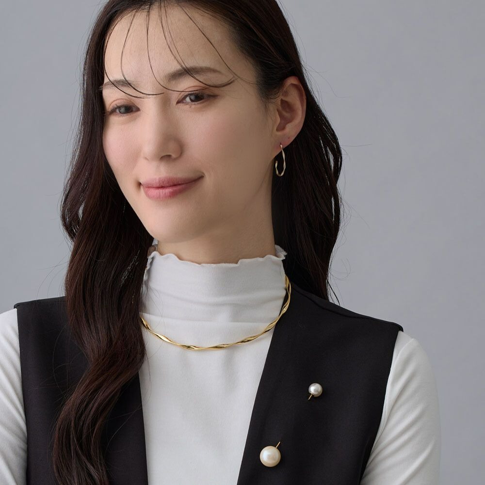 『VITA』【日製飾品｜不規則線條C字針式耳環】-細節圖3