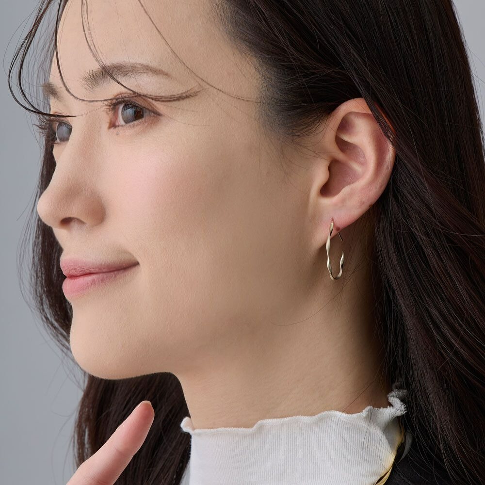 『VITA』【日製飾品｜不規則線條C字針式耳環】-細節圖4