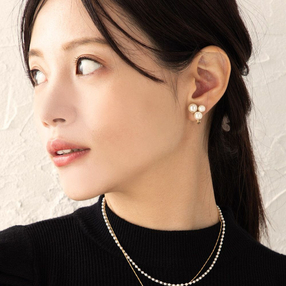 『VITA』【日製飾品｜典雅珍珠夾式耳環】-細節圖2