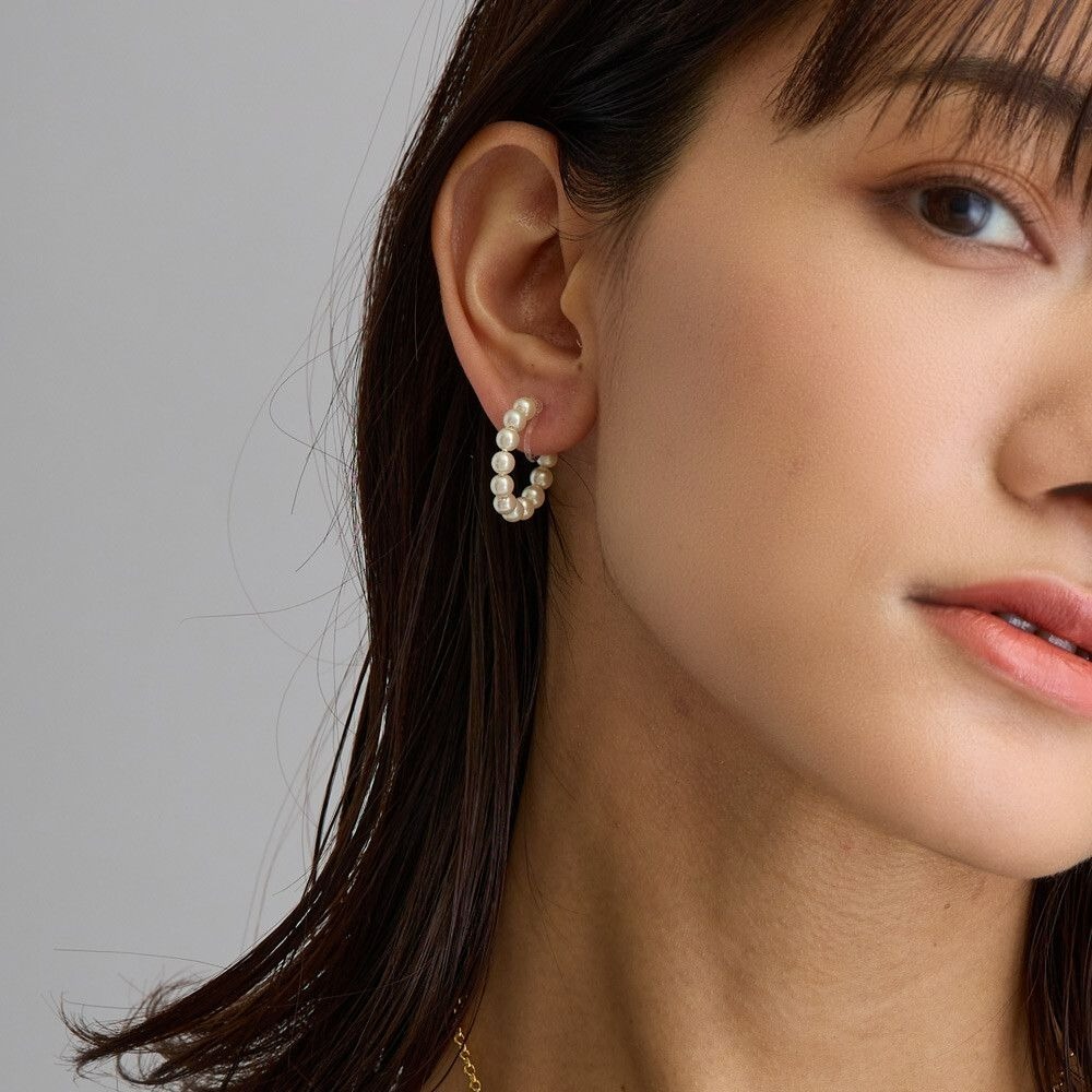 『VITA』【日製飾品｜人造珍珠C字夾式耳環】-細節圖2