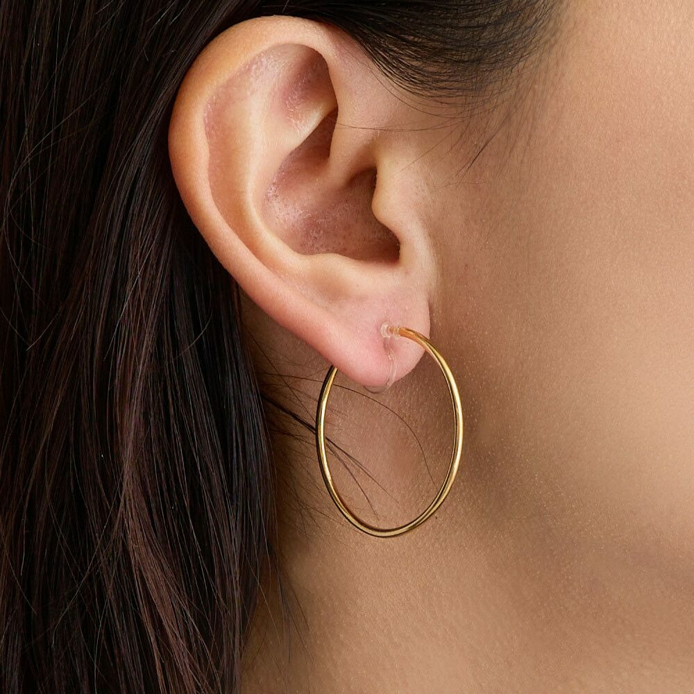 『VITA』【日製飾品｜百搭款金屬圈夾式耳環】-細節圖3