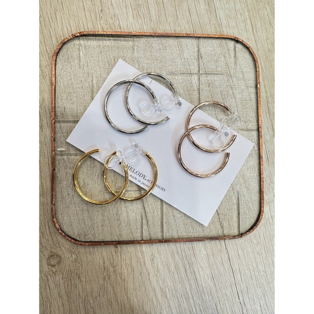 『VITA』【日製飾品｜百搭款金屬圈夾式耳環】-細節圖7