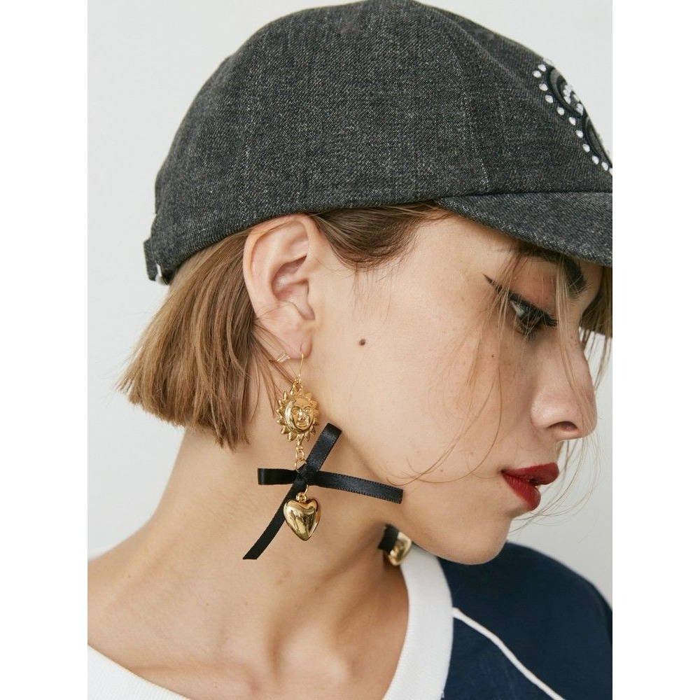 『VITA』【日牌飾品｜EVRIS 日月緞帶耳環】-細節圖3