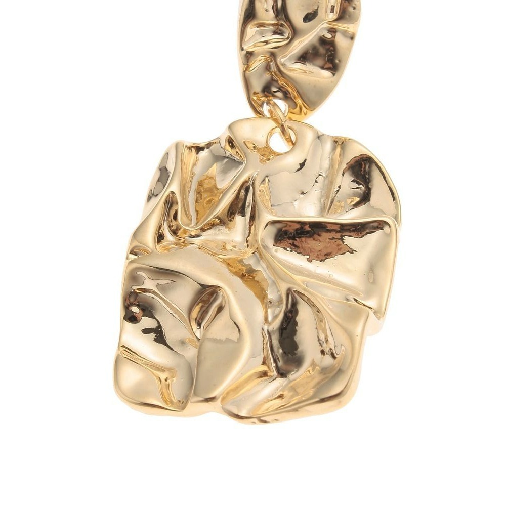 『VITA』【日牌飾品｜EVRIS 金屬幾何凹凸大耳環】-細節圖2