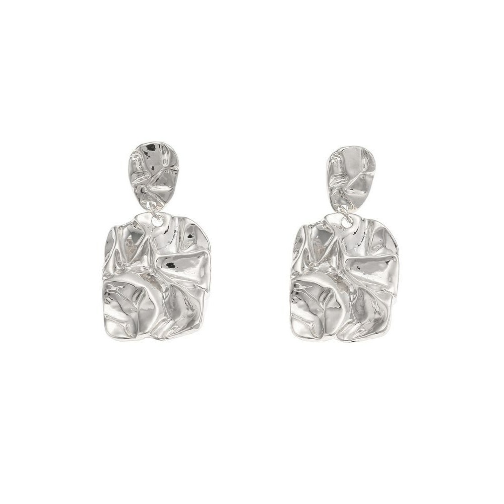 『VITA』【日牌飾品｜EVRIS 金屬幾何凹凸大耳環】-細節圖6