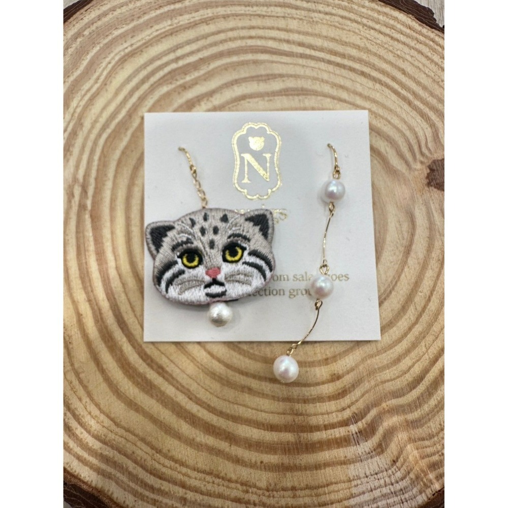 『VITA』【日製飾品｜日本職人手作貓咪刺繡不對稱耳環】-細節圖27