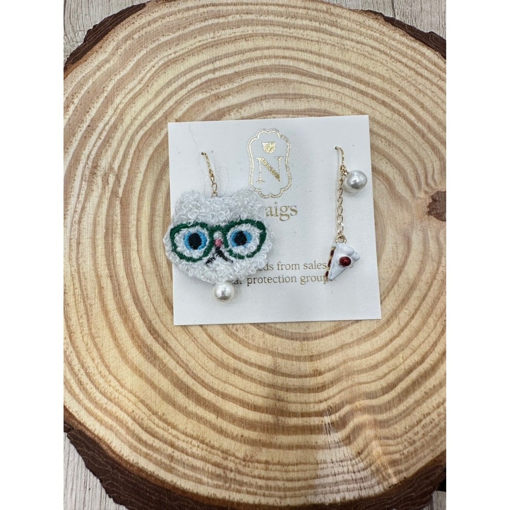 『VITA』【日製飾品｜日本職人手作貓咪刺繡不對稱耳環】-細節圖29