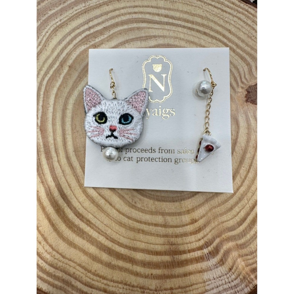 『VITA』【日製飾品｜日本職人手作貓咪刺繡不對稱耳環】-規格圖29