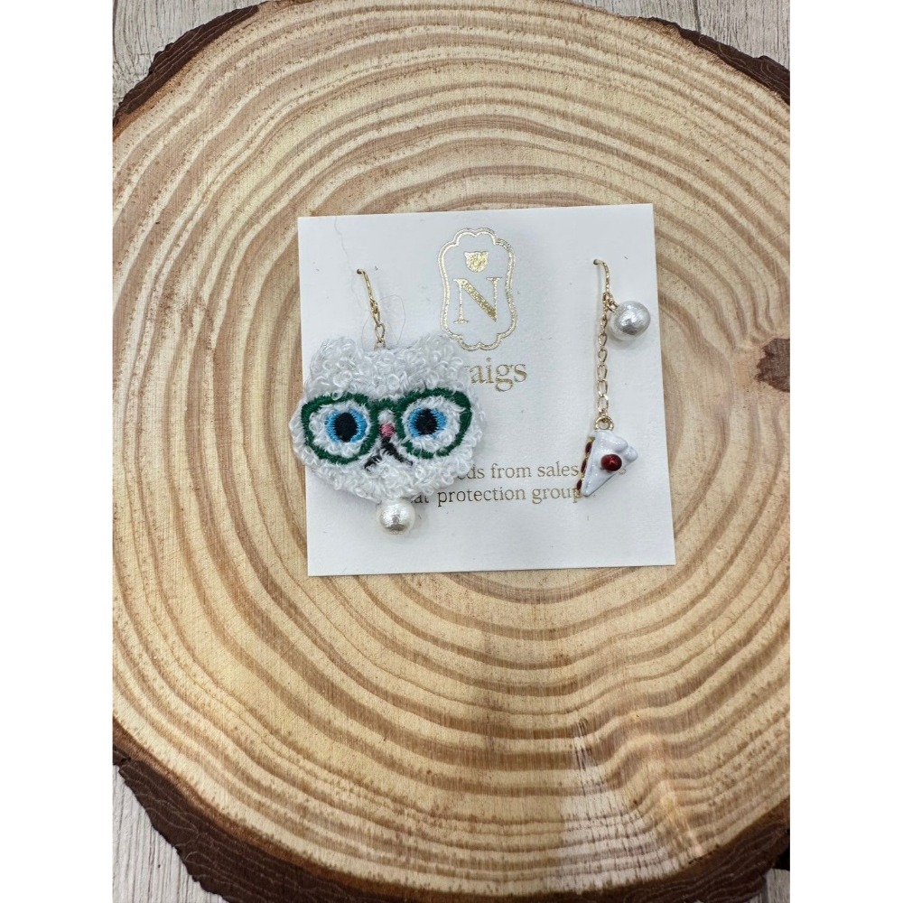 『VITA』【日製飾品｜日本職人手作貓咪刺繡不對稱耳環】-規格圖29