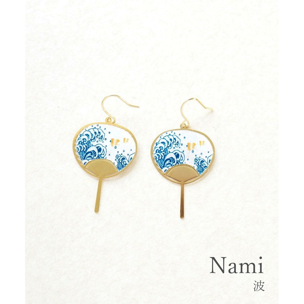 『VITA』【日製飾品｜和風扇子耳勾耳環】-細節圖5