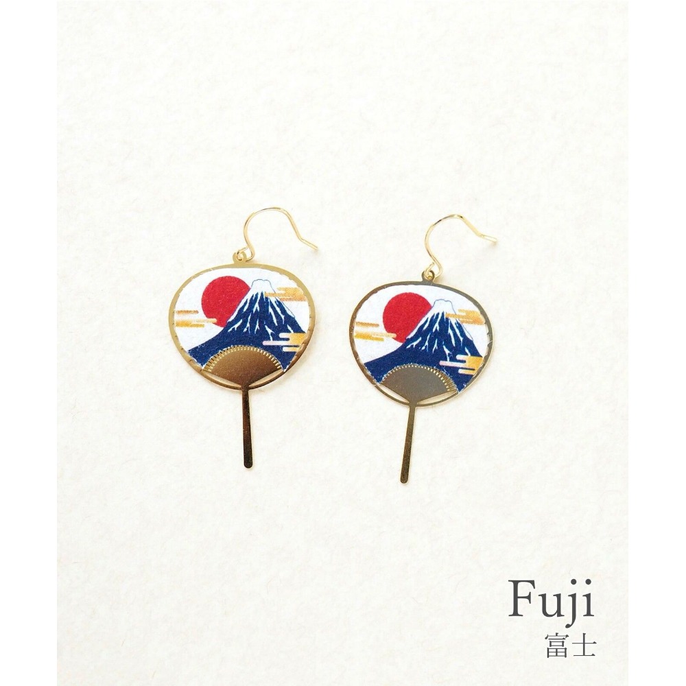 『VITA』【日製飾品｜和風扇子耳勾耳環】-細節圖6