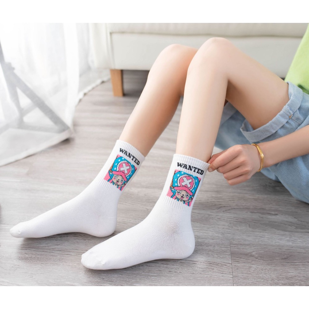 航海王襪 喬巴襪 魯夫短襪 one piece 動漫襪子 海賊王短襪 日系 卡通角色襪 可愛襪子 學生襪 女 踝襪-細節圖3