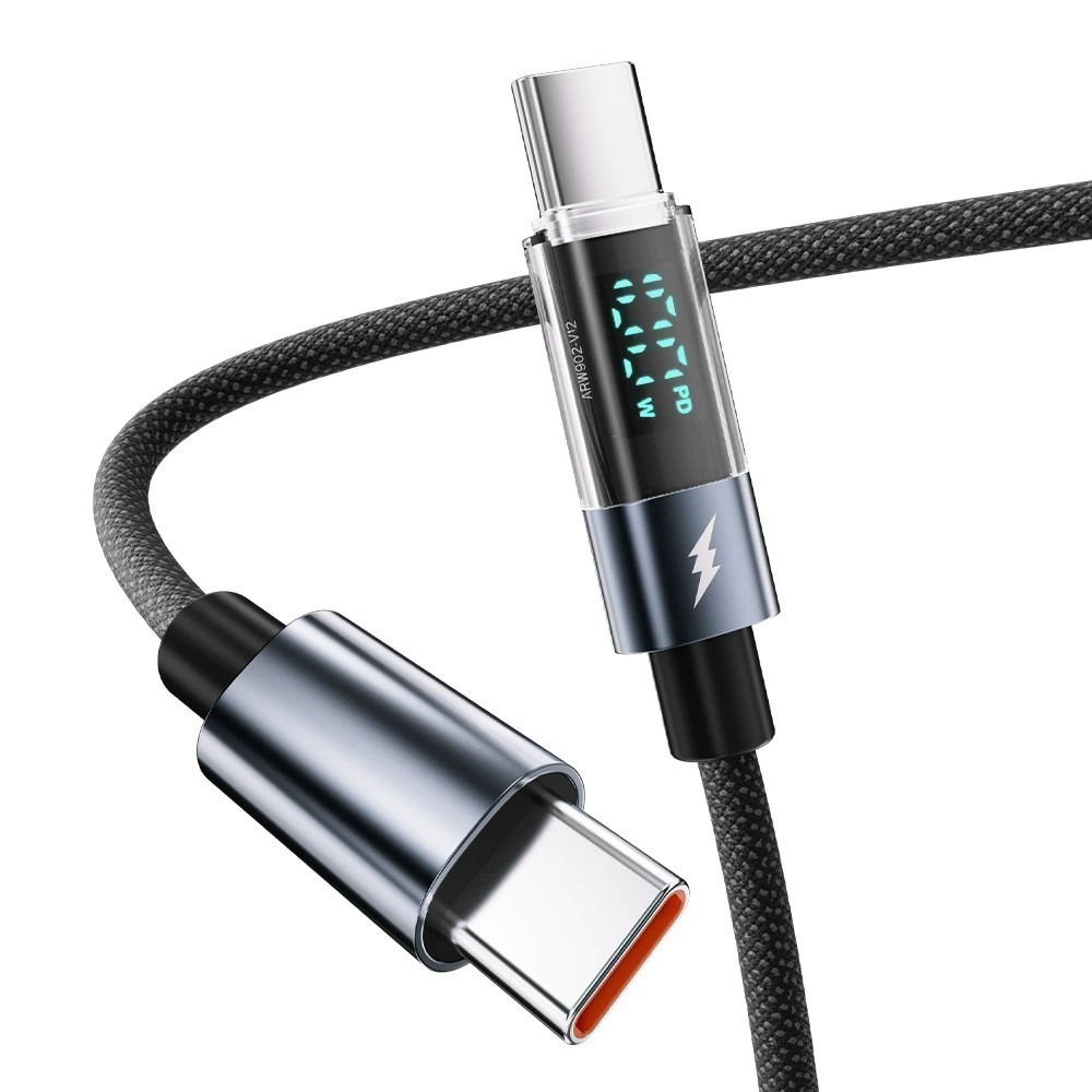 UKKO (3入組) 急速 PD 100W 數位顯示充電編織傳輸線 1.2m*3-細節圖7
