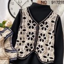 風車轉轉花刺繡鈎花短版背心針織馬甲 短版背心 新款刺繡手鉤花復古女設計感小眾顯瘦百搭小外套 日系小背心 外搭短款背心-規格圖11