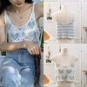 愛心雙色手勾蕾絲花背心 韓系新款春夏INS愛心花背心鉤花緹花簍空渡假海邊 無袖背心 簍空背心 夏季超好配搭棉手鉤緹花織紋-規格圖11