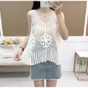 大朵鉤花民族風鉤針花鏤空娃娃背心 女內搭顯瘦外穿傘狀背心  日系傘狀遮肚背韓式女式鉤針針織娃娃背民族風手工鈎織編織娃娃背-規格圖11