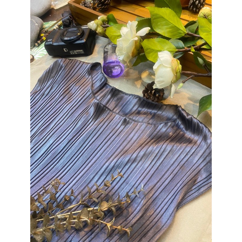 🖤日系休閒簡約百搭圓領褶皺無袖背心連衣裙🖤 💐 三宅一生壓摺設計背心長洋裝💐-細節圖10