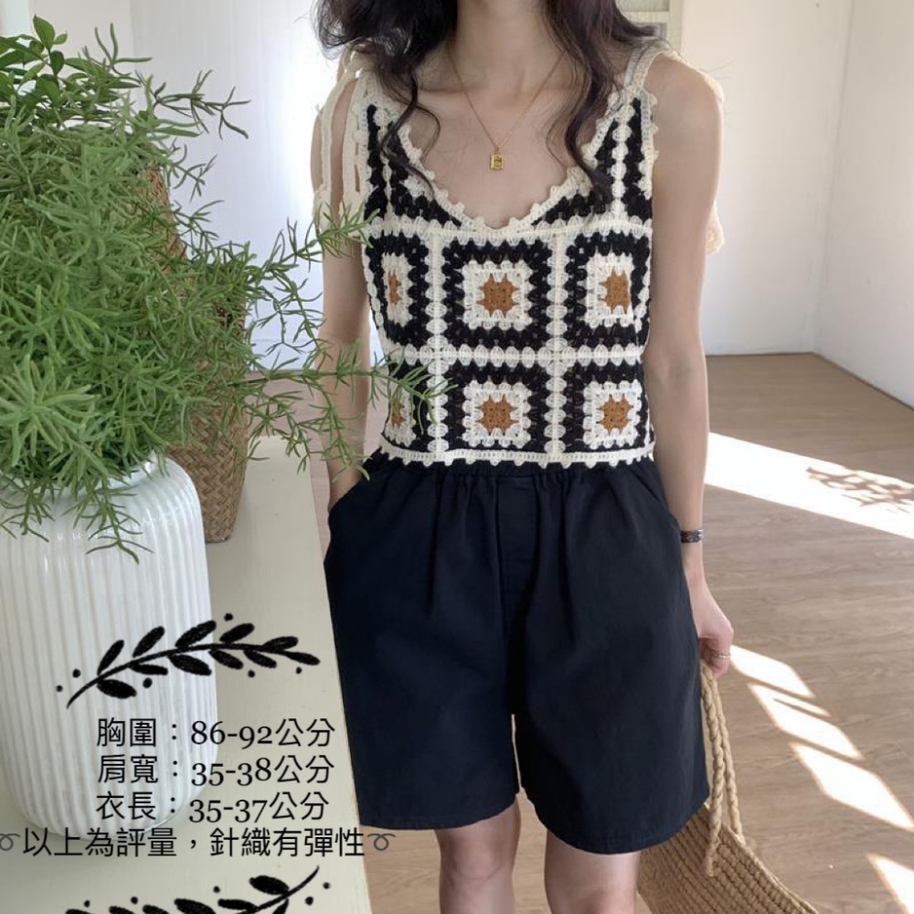 民族風復古鉤花鏤空小吊帶背心 女內搭歐美風原創短款棉麻小背心 復古棉麻背心 復古民族風針織刺繡花 外穿寬鬆減齡洋氣小背心-細節圖7