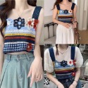 ￼（時尚單品背心）彩色繽紛手鉤小花背馬甲波西米亞背心超可愛的日系民俗風勾織背心 復古橫紋拼花朵針織馬甲 小花朵🌼針織寬針-規格圖11