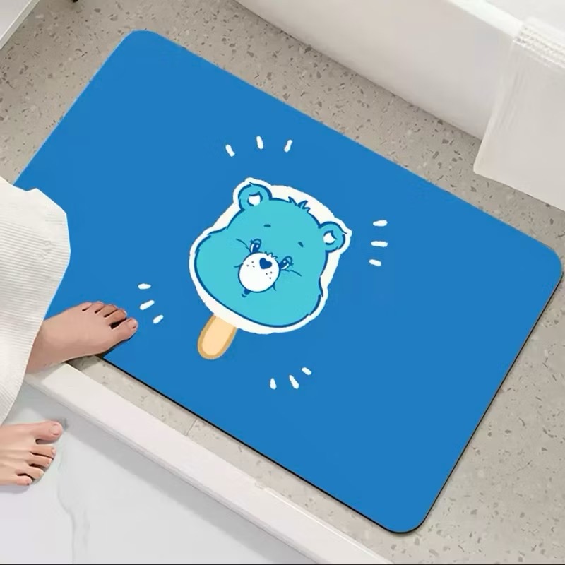🌟現貨🌈carebears彩虹熊防滑地墊 硅藻泥吸水地墊 可愛地墊-細節圖4