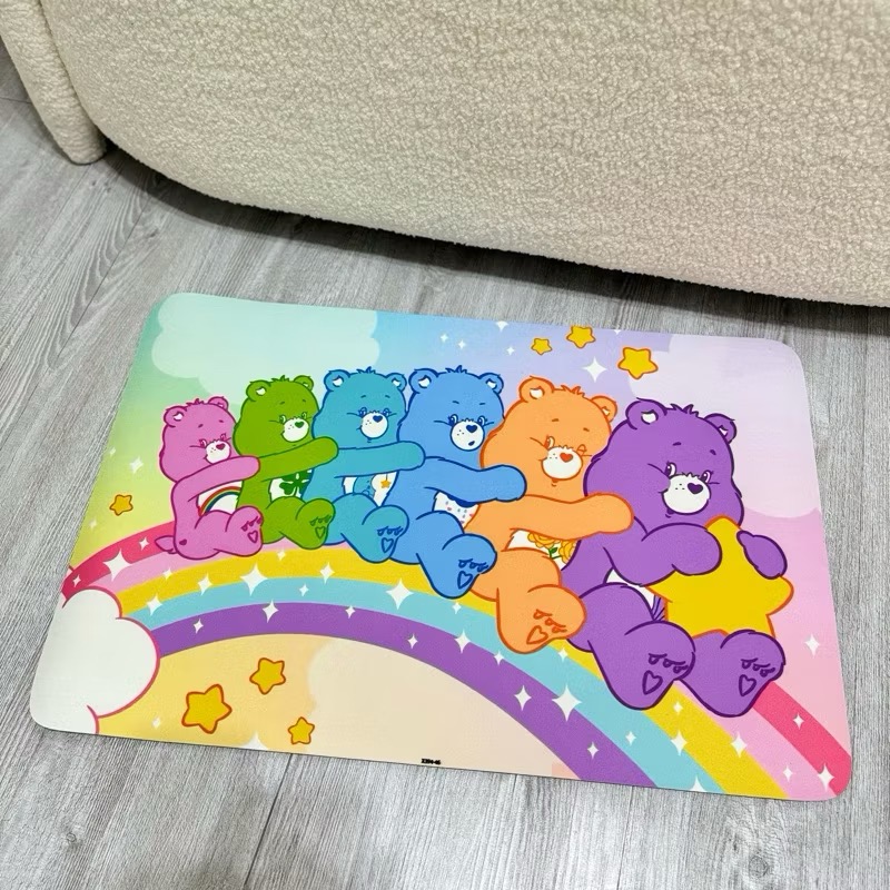 🌟現貨🌈carebears彩虹熊防滑地墊 硅藻泥吸水地墊 可愛地墊-細節圖6