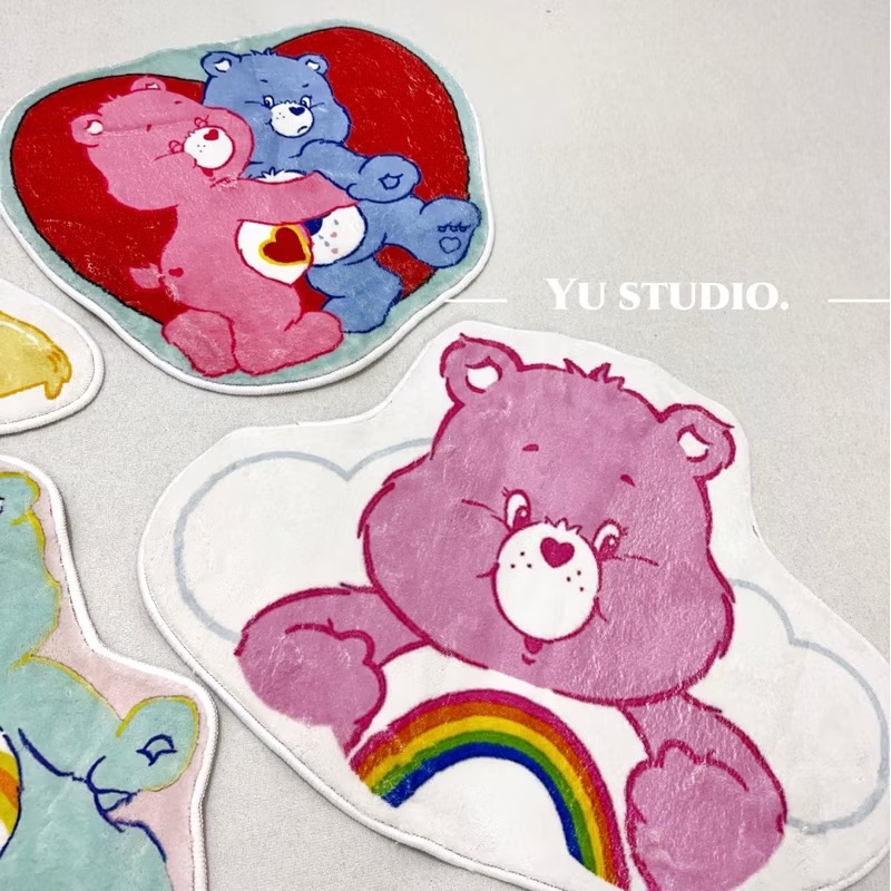 🌟現貨🌈carebears彩虹熊 仿羊絨地毯地墊 踏墊 可愛地墊 🉑️機洗-細節圖3