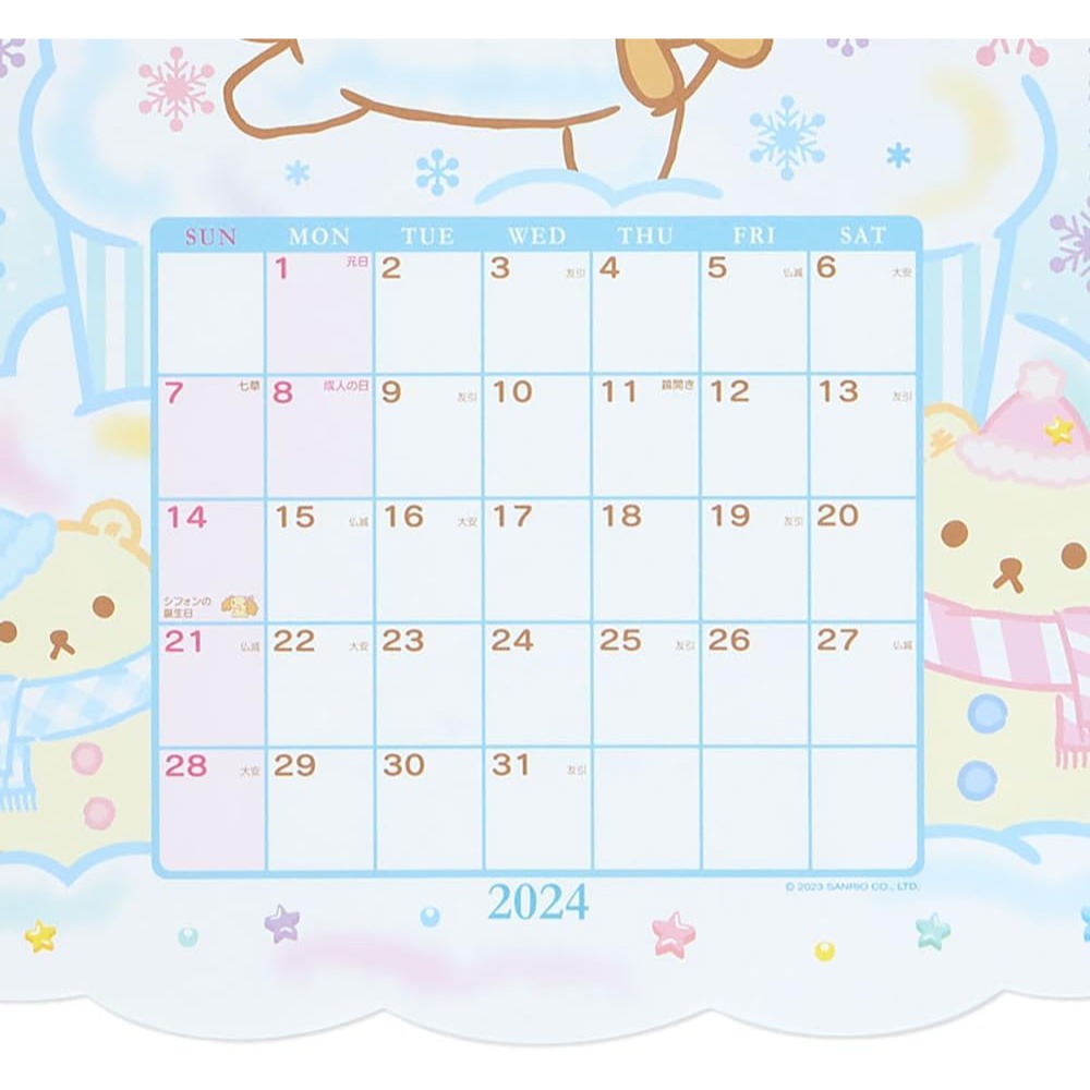《現貨》三麗鷗Sanrio~大耳狗 Cinnamoroll 造型2024掛曆~日本正品~心心小舖-細節圖7