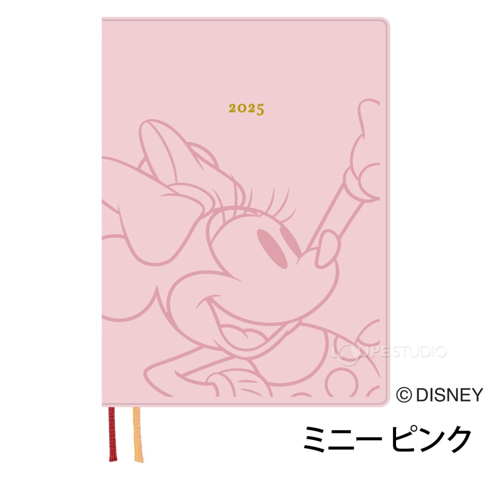 迪士尼DISNEY《現貨》米奇 米妮 奇奇蒂蒂 燙金 2025行事曆/日誌本/手帳B6週計畫～日本製～共6款～心心小舖-細節圖5