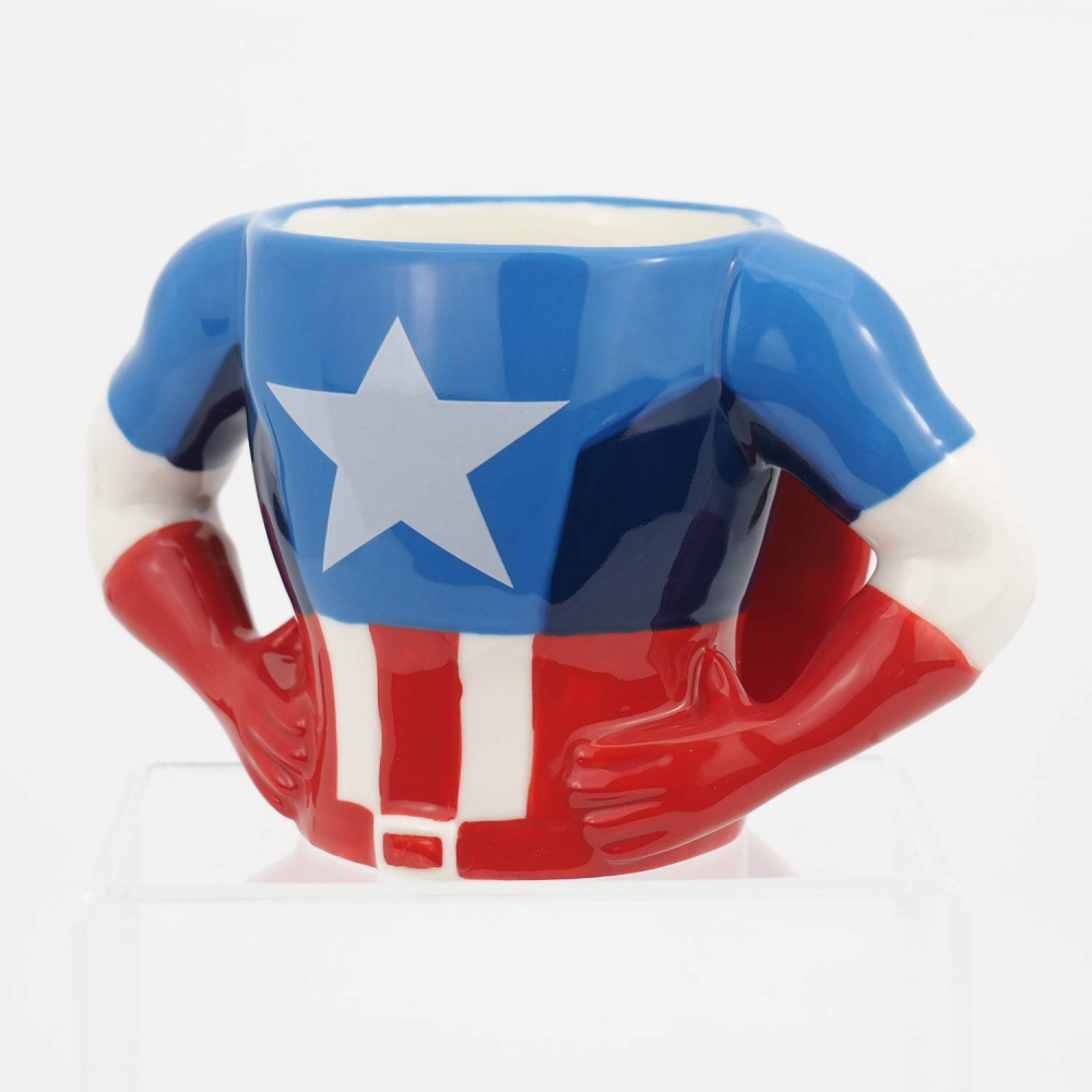 漫威MARVEL《現貨8折》復仇者聯盟 蜘蛛人 鋼鐵人 美國隊長~趣味造型陶瓷馬克杯~日本正品~共3款-細節圖4