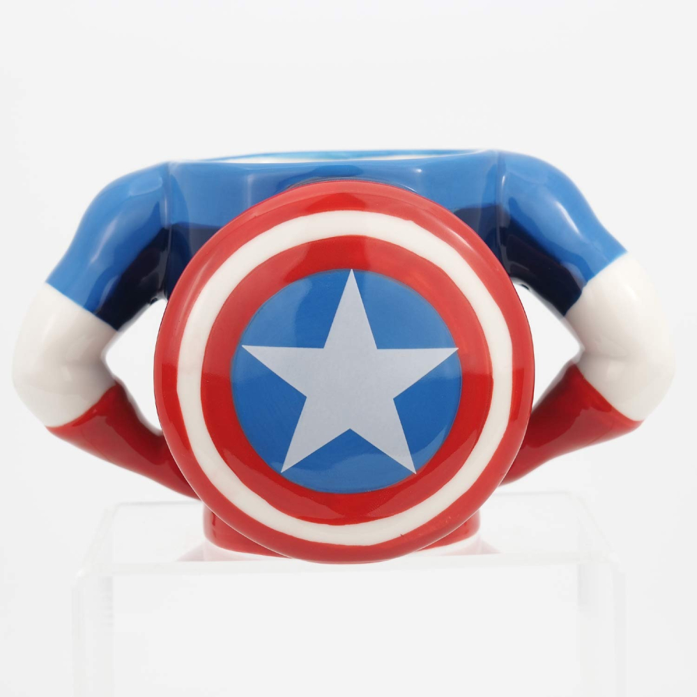漫威MARVEL《現貨8折》復仇者聯盟 蜘蛛人 鋼鐵人 美國隊長~趣味造型陶瓷馬克杯~日本正品~共3款-細節圖5