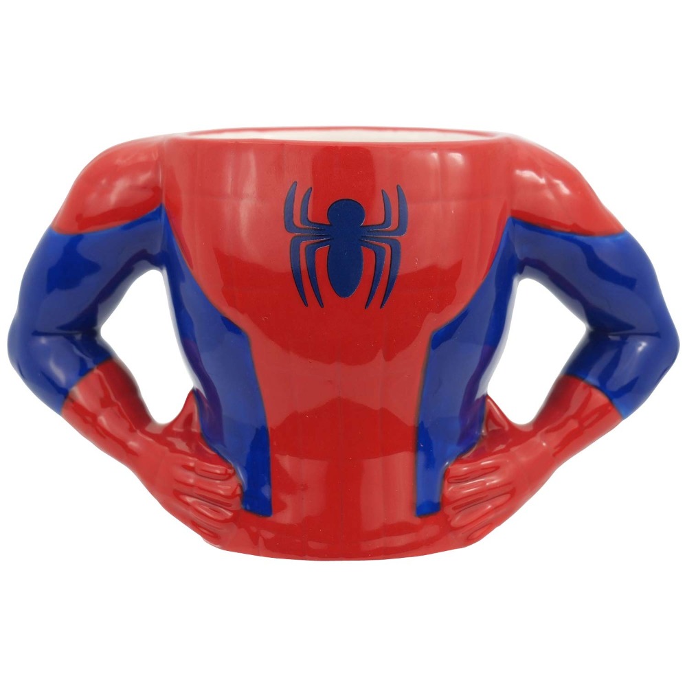 漫威MARVEL《現貨8折》復仇者聯盟 蜘蛛人 鋼鐵人 美國隊長~趣味造型陶瓷馬克杯~日本正品~共3款-規格圖8
