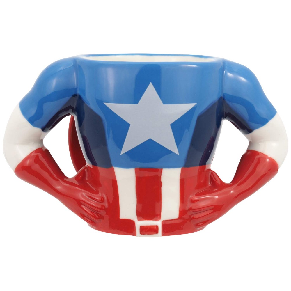 漫威MARVEL《現貨8折》復仇者聯盟 蜘蛛人 鋼鐵人 美國隊長~趣味造型陶瓷馬克杯~日本正品~共3款-規格圖8