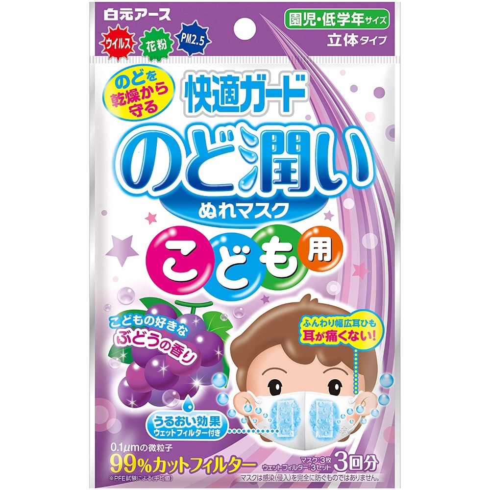 《現貨》日本 加濕立體口罩 保濕口罩 夜用 就寢用 立體無香 成人 兒童 3入/包-規格圖3