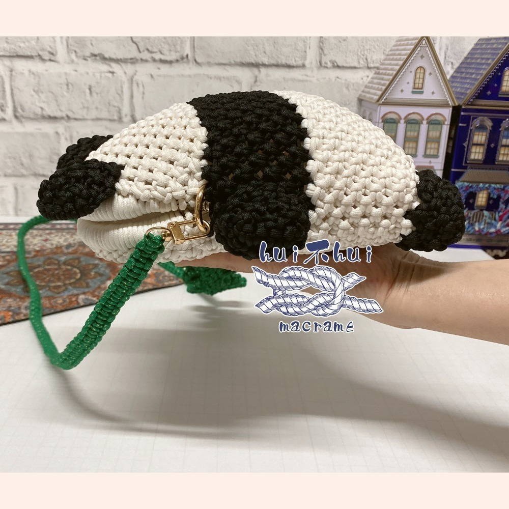 熊貓包手工編繩macrame-細節圖4