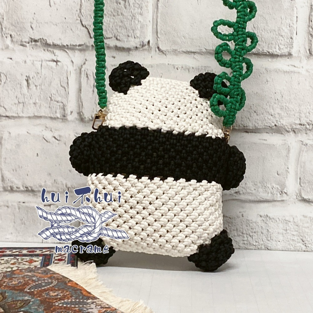 熊貓包手工編繩macrame-細節圖5