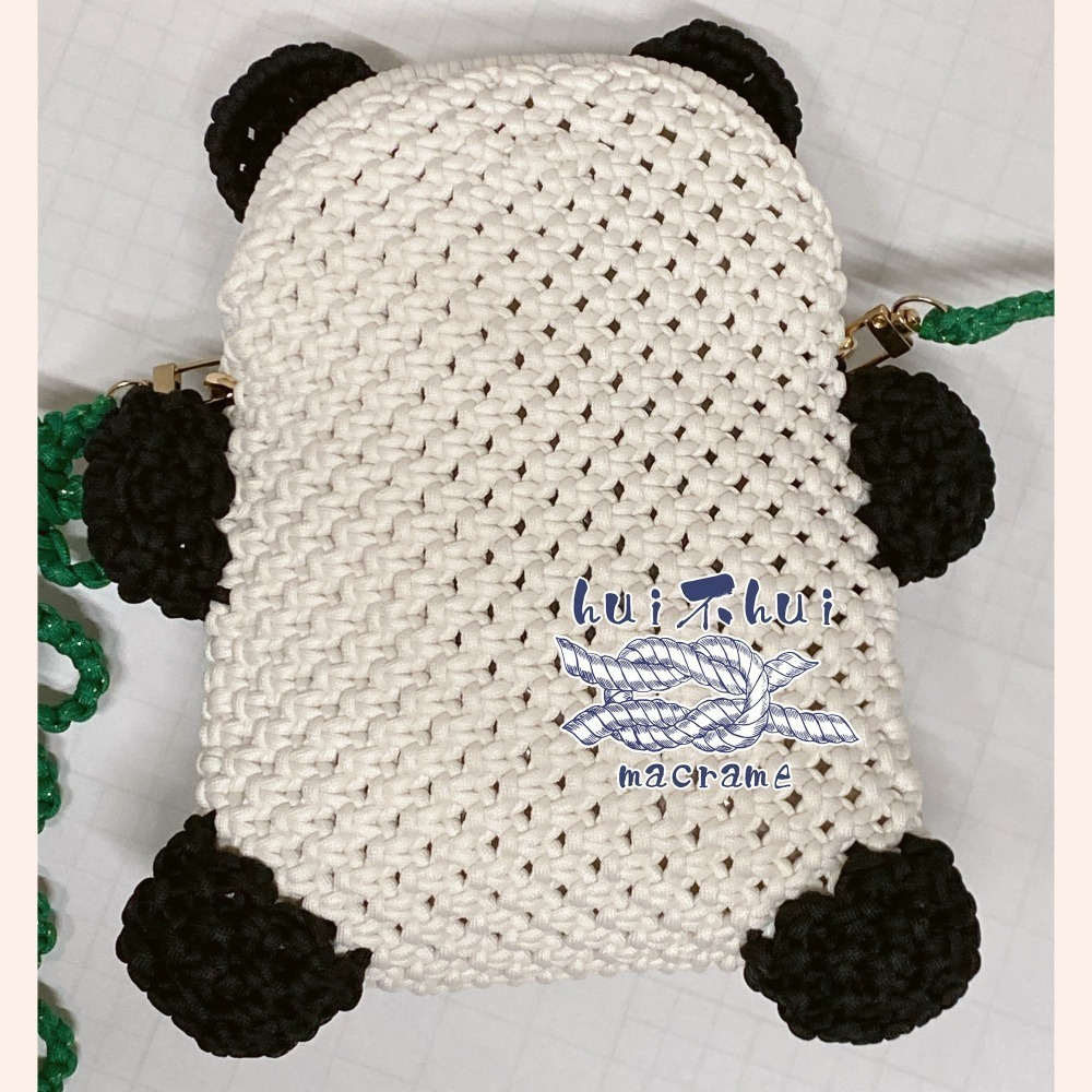 熊貓包手工編繩macrame-細節圖6
