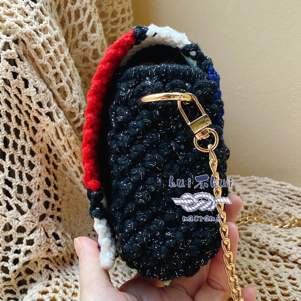 油畫風的macrame指編包-細節圖3