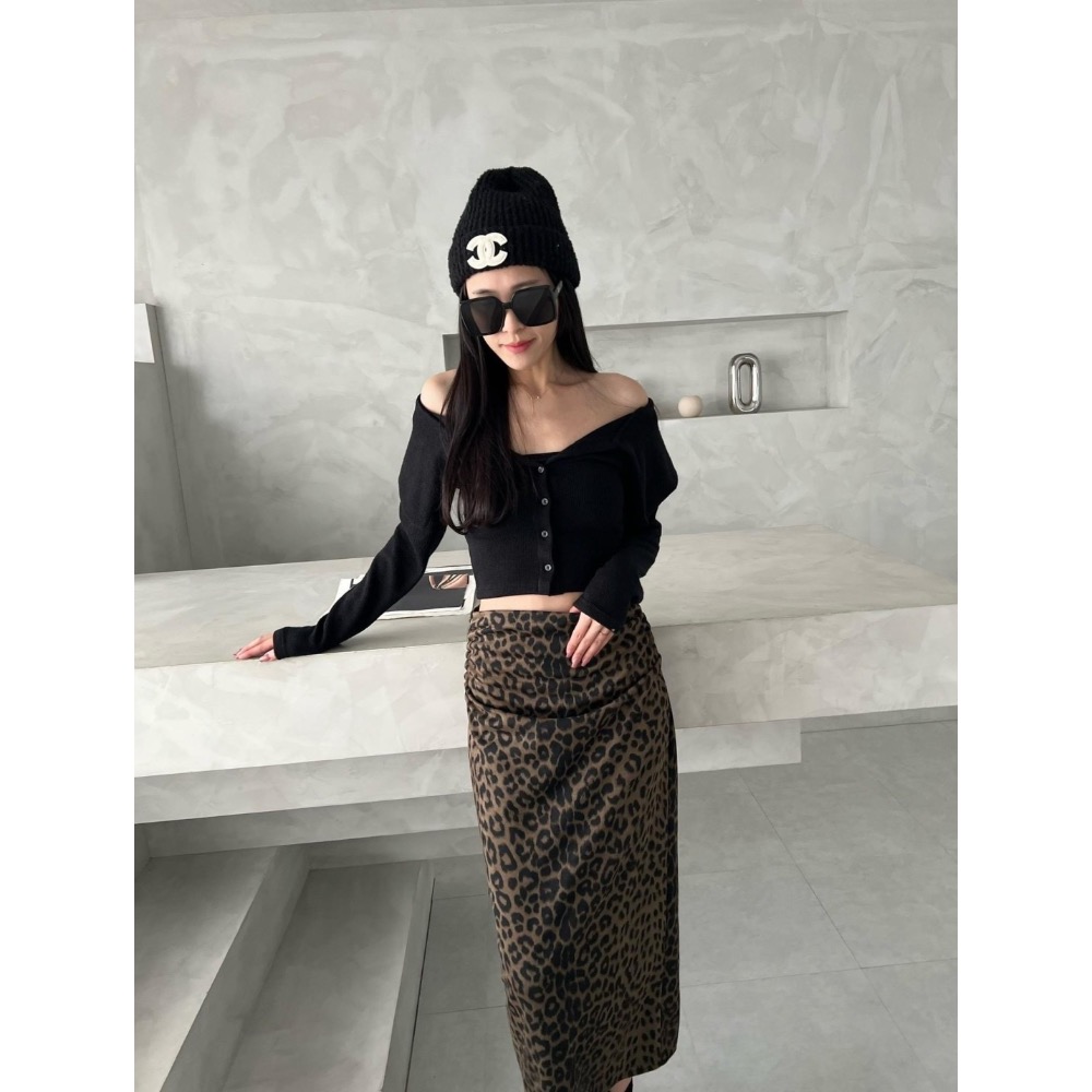 Cozy . 正韓🇰🇷 豹紋麂皮裙-細節圖3