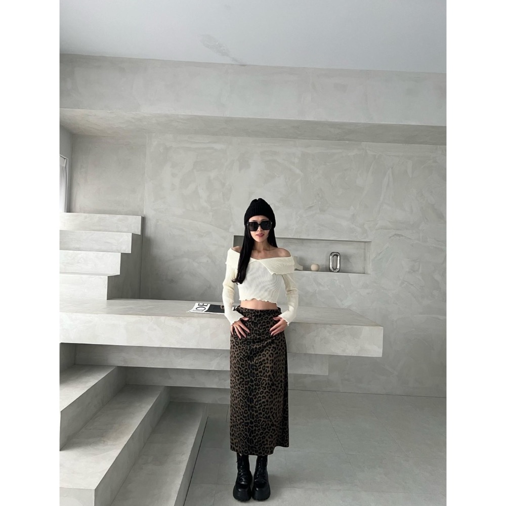 Cozy . 正韓🇰🇷 豹紋麂皮裙-細節圖7