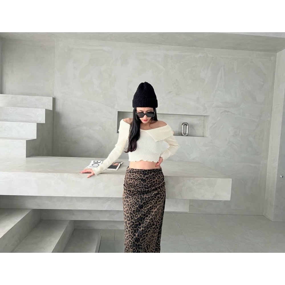 Cozy . 正韓🇰🇷 豹紋麂皮裙-細節圖8