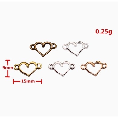 古青銅色-DIY飾品配件鏤空愛心連接件-10個裝-細節圖2