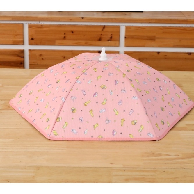 福利品-家用可折疊加厚餐桌罩廚房防蒼蠅食物罩桌蓋冬季保溫飯菜罩（財神貓）-細節圖4