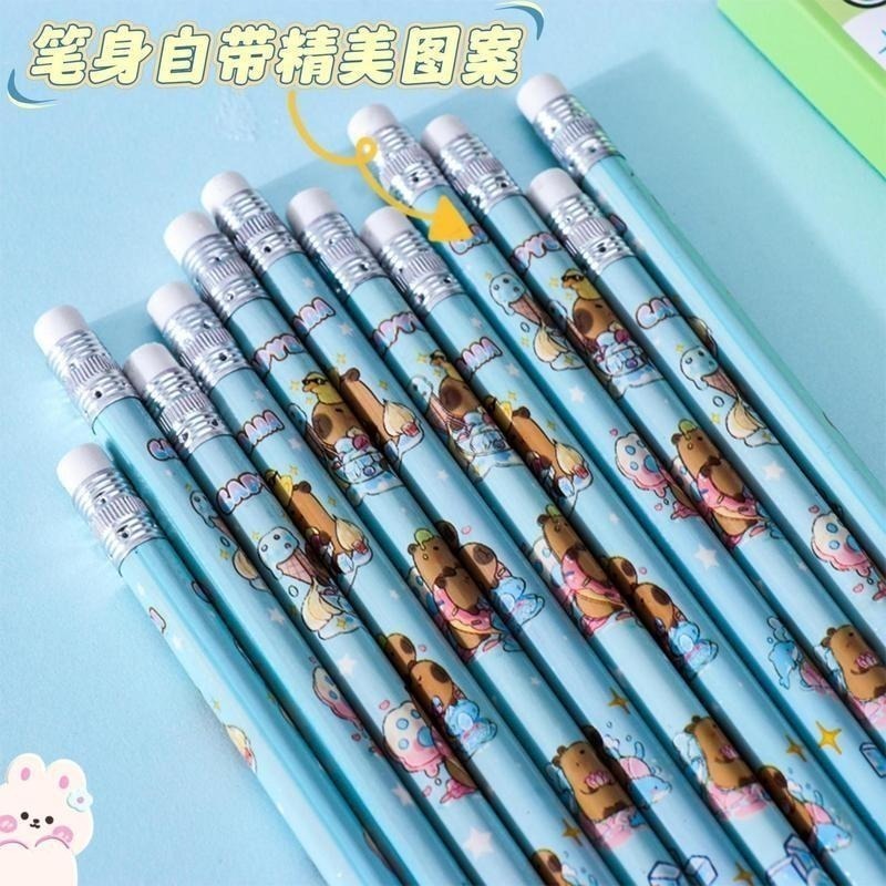 【俊購商城】卡皮巴拉2B鉛筆12支一盒 小學生鉛筆文具禮盒 學生必備文具-細節圖4
