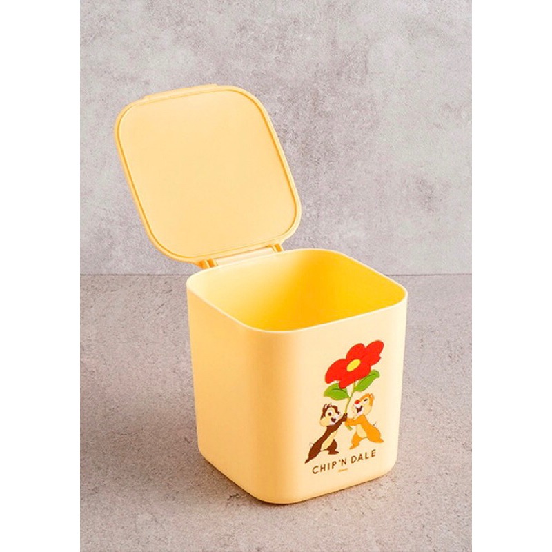 《正版》韓國 大創 Daiso 迪士尼 奇奇蒂蒂 花栗鼠 桌上型 車用 迷你 垃圾桶 筆筒 置物盒 收納盒-細節圖5