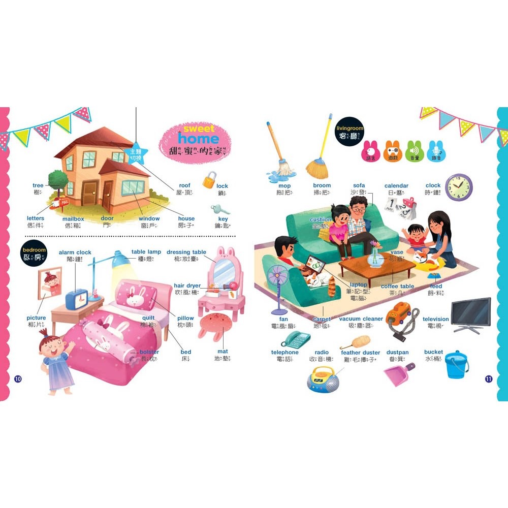 有聲書 幼福 手指按按單字圖畫點讀書~中、英、台三語有聲Pro版-細節圖2