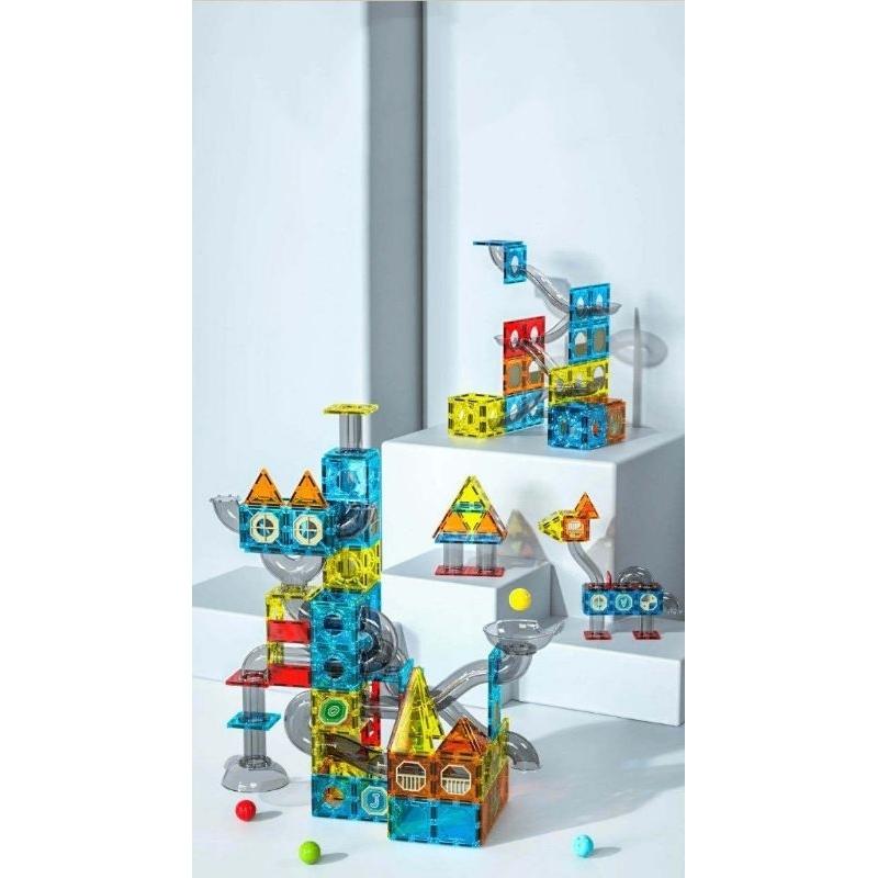 （現貨）磁力片 磁力片積木 彩窗磁力片積木  城堡磁力片積木 66PCS城堡磁力片積木-細節圖4