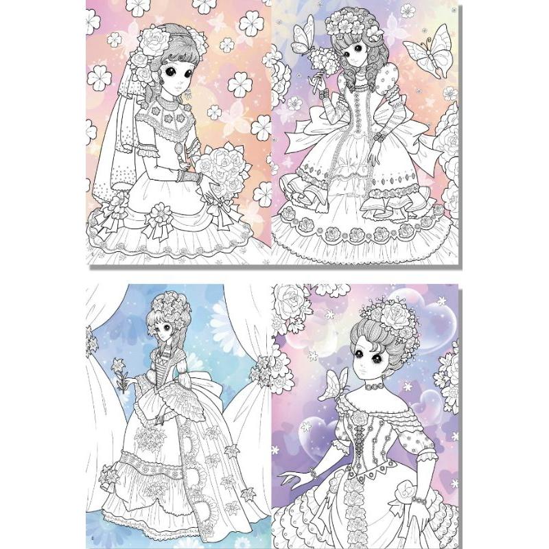 巧育文化 百變公主著色書 舒壓畫冊 整套12書-細節圖2