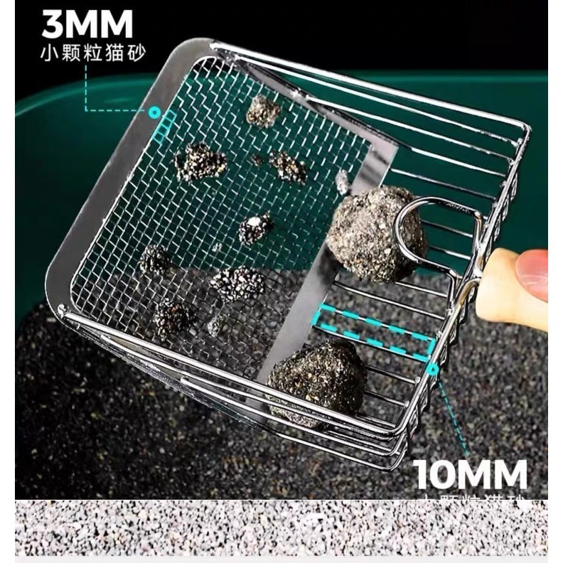 大尺寸多功能第六代貓砂鏟｜不銹鋼貓鏟｜雙規間隙-細節圖3