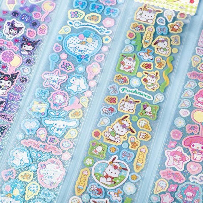 【台灣現貨🎁J&E比選物店】 正版 三麗鷗 手帳貼 裝飾貼紙 貼紙 花花萬物 長條貼紙 庫洛米 美樂蒂 大耳狗-細節圖3