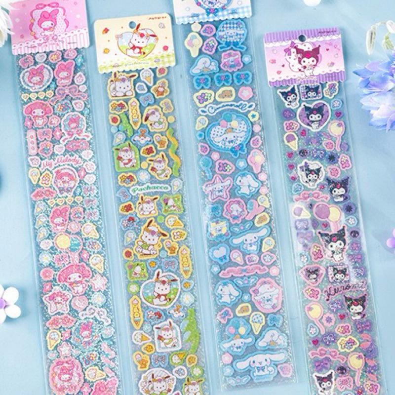 【台灣現貨🎁J&E比選物店】 正版 三麗鷗 手帳貼 裝飾貼紙 貼紙 花花萬物 長條貼紙 庫洛米 美樂蒂 大耳狗-細節圖4